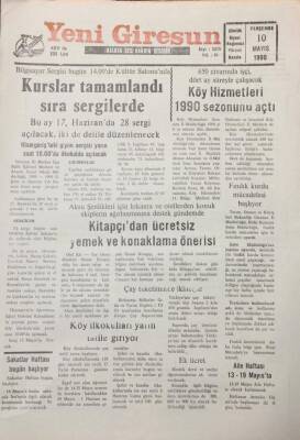 Yeni Giresun Gazetesi 10 Mayıs 1990 Kitapçıdan Ücretsiz Yemek Ve Konaklama Önerisi GZ26058 - 1