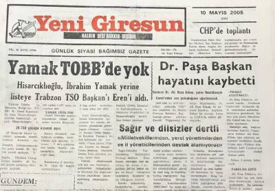 Yeni Giresun Gazetesi 10 Mayıs 2005 Giresunlu Küçük Esnafa AB Yardımı Yok GZ30306 - 1