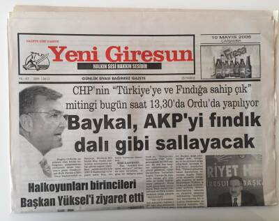 Yeni Giresun Gazetesi 10 Mayıs 2006 - Baykal , Akpyi Fındık Dalı Gibi Sallayacak GZ28765 - 1