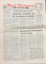 Yeni Giresun Gazetesi 10 Nisan 1996- Muzaffer Deniz2000 Yılında 1.Ligde Olacağız GZ14044 - 1
