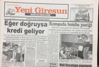 Yeni Giresun Gazetesi 10 Nisan 2006 MHPde Muhalefet KaybettiAnafaroğlu Başkan GZ30913 - 1