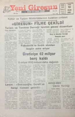 Yeni Giresun Gazetesi 10 Ocak 1992 Giresun Filme Çekildi GZ25548 - 1