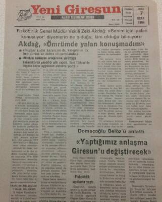 Yeni Giresun Gazetesi 10 Ocak 1994 - Anap İl Divan Kurulu Yapıldı GZ38218 - 1