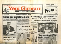 Yeni Giresun Gazetesi 10 Ocak 2014 - Fındık İçin Sigorta Zamanı GZ101936 - 2