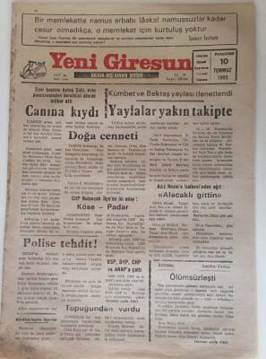 Yeni Giresun Gazetesi 10 Temmuz 1995 - Yaylalar Yakın Takipte GZ31045 - 1