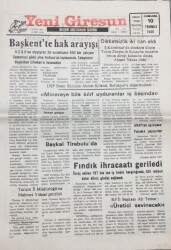Yeni Giresun Gazetesi 10 Temmuz 1996- Baykal Tireboluda GZ14022 - 2