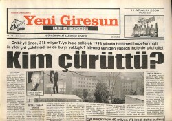 Yeni Giresun Gazetesi 11 Aralık 2006 - SHPYolsuzlukların Nedeni Sağ İktidarlardır GZ101807 - 1