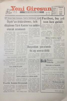 Yeni Giresun Gazetesi 11 Ekim 1990 SHP Giresun Kadın Komisyonu Bahriye Üçokun Öldürülmesini Kınadı GZ26020 - 1