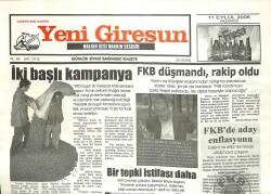 Yeni Giresun Gazetesi 11 Eylül 2006 - İki Başlı Kampanya GZ101855 - 1