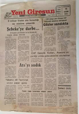 Yeni Giresun Gazetesi - 11 Kasım 1995 - 1380 Delege Yarın Giresun CHP Milletvekili Adaylarını Belirleyecek - GZ43804 - 2