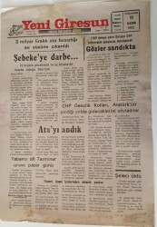Yeni Giresun Gazetesi - 11 Kasım 1995 - 1380 Delege Yarın Giresun CHP Milletvekili Adaylarını Belirleyecek - GZ43804 - 1