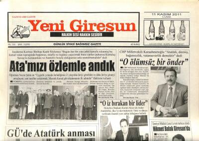 Yeni Giresun Gazetesi 11 Kasım 2011 - Golsüzlüğe Çare Aranıyor GZ108873 - 1