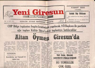 Yeni Giresun Gazetesi 11 Mart 2000 - Altan Öymen Giresunda GZ107896 - 1