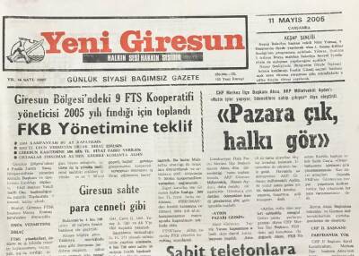 Yeni Giresun Gazetesi 11 Mayıs 2005 Giresun Sahte Para Cenneti Gibi GZ30339 - 1