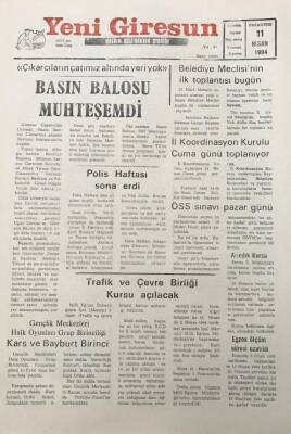 Yeni Giresun Gazetesi 11 Nisan 1994 Gazeteciler Derneği Başkanı Mehmet Yüksel Çıkarcıların Çatımız Altında Yeri Yok GZ25954 - 1