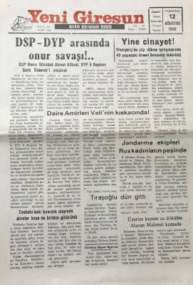 Yeni Giresun Gazetesi 12 Ağustos 1996 Jandarma Ekipleri Rus Kadınlarının Peşinde GZ30491 - 1