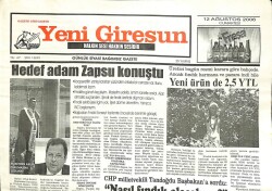 Yeni Giresun Gazetesi 12 Ağustos 2006 - Hedef Adam Zapsu Konuştu GZ101897 - 1