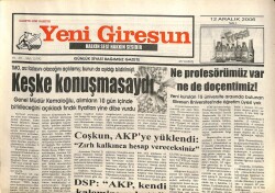 Yeni Giresun Gazetesi 12 Aralık 2006 - DSP AKP Kendi Kalemize Gol Attı GZ101806 - 2