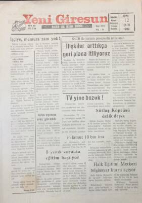 Yeni Giresun Gazetesi 12 Ekim 1990 8 Yıllık Zorunlu Eğitim Uygulaması Başlıyor GZ26004 - 1