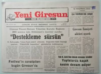 Yeni Giresun Gazetesi 12 Haziran 2003 Giresun Emniyeti Aileleri Uyardı -GZ33297 - 1