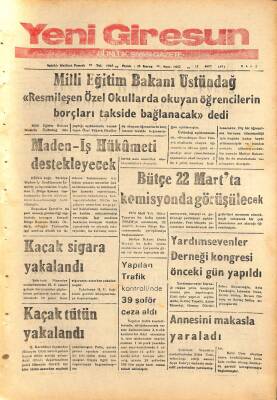 Yeni Giresun Gazetesi 12 Mart 1974 - Giresunspor Antrenör Tekin YolaçBaşarılı Olacağız GZ108521 - 1