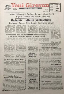 Yeni Giresun Gazetesi 12 Mart 1994Shpden Mesut Yılmaza Sert Tepki Anap Radyasyon Olayını İnkar Ederek Karadeniz Halkına İhanet Etmiştir GZ30103 - 1