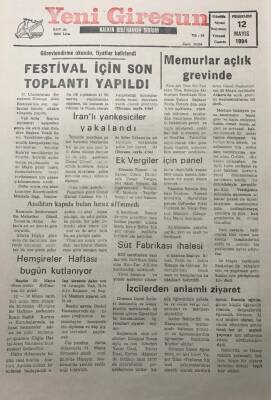 Yeni Giresun Gazetesi 12 Mayıs 1994 İç Borç 1993 Sonunda 356.5 Trilyon Liraya Ulaştı GZ30166 - 1
