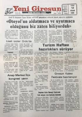 Yeni Giresun Gazetesi 12 Nisan 1996 Dsp İl Başkanı Uğur KöseAnap Gerçekleri Nihayet Kendi Ağzıyla Açıkladı GZ30434 - 1