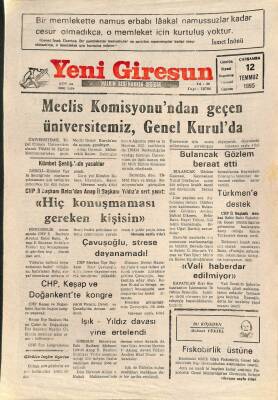 Yeni Giresun Gazetesi 12 Temmuz 1995 - Bulancak Gözlem Beraat Etti GZ79314 - 1