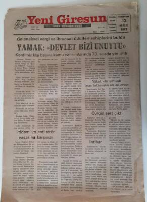 Yeni Giresun Gazetesi 13 Aralık 1993 - Yamak Devlet Bizi Unuttu GZ28777 - 1