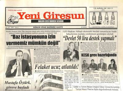 Yeni Giresun Gazetesi 13 Aralık 2011 - Mustafa Öztürk Göreve Başladı GZ108920 - 1