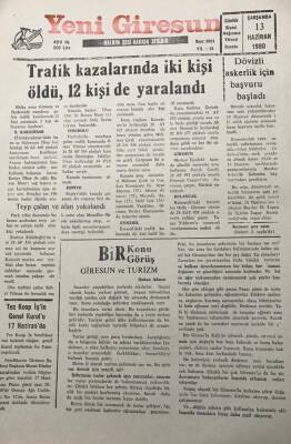 Yeni Giresun Gazetesi 13 Haziran 1990Dövizli Askerlik İçin Başvuru Başladı GZ30071 - 1