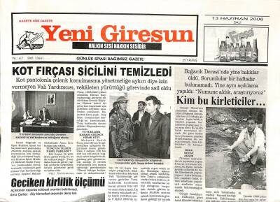 Yeni Giresun Gazetesi 13 Haziran 2006 - Kim Bu Dereyi Kirletenler GZ108627 - 1