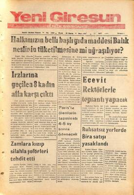 Yeni Giresun Gazetesi 13 Mart 1974 - Naci ÖzkayaFenerbahçe Bizden Korksun GZ108522 - 1