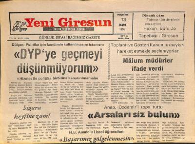Yeni Giresun Gazetesi 13 Mart 1997 - Anap , Özdemiri Topa Tuttu GZ77943 - 1