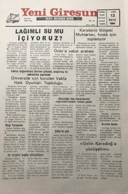 Yeni Giresun Gazetesi 13 Mayıs 1994 Lağımlı Su Mu İçiyoruz GZ30167 - 1