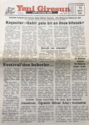 Yeni Giresun Gazetesi 13 Mayıs 1996İdare Mahkeme Katlı Otoparkın Ruhsatını İptal Etti GZ30375 - 1