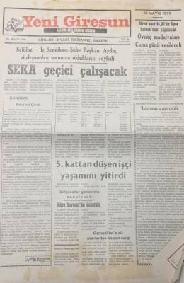 Yeni Giresun Gazetesi 13 Mayıs 1999 Çilleri Niye Kurtardı GZ25653 - 1