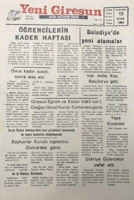Yeni Giresun Gazetesi 13 Nisan 1994 Belediyede Yeni Atamalar GZ25956 - 1