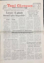 Yeni Giresun Gazetesi 13 Nisan 1996- Fiskobirlikteki İşçiler Yemek Boykotumu Yapıyor? GZ14046 - 2