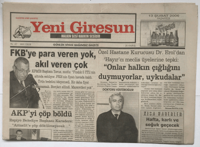 Yeni Giresun Gazetesi 13 Şubat 2006 - Doğal Gaza Adım Adım... GZ3634 - 1