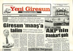 Yeni Giresun Gazetesi 13 Temmuz 2007 - AKPnin Pankart Gafı GZ101773 - 1