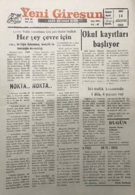 Yeni Giresun Gazetesi 14 Ağustos 1990 Tarımda Hormon Kullanımı GZ30110 - 1