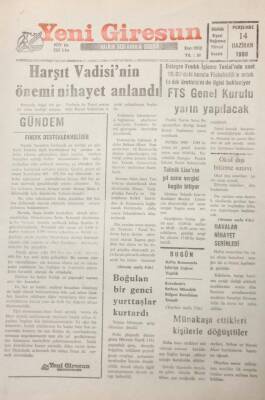 Yeni Giresun Gazetesi 14 Haziran 1990 Harşıt Vadisinin Önemi Nihayet Anlandı GZ25613 - 1