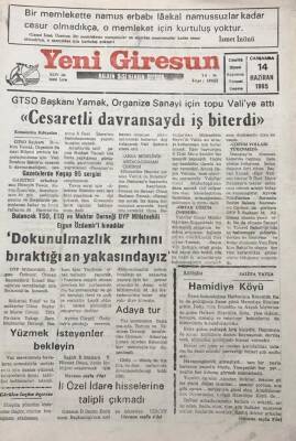 Yeni Giresun Gazetesi 14 Haziran 1995 GTSO Başkanı YamakCesaretli Davransaydı İş Biterdi GZ30234 - 1