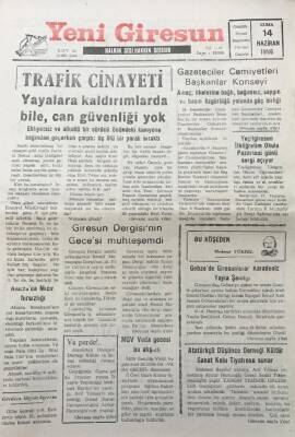 Yeni Giresun Gazetesi 14 Haziran 1996 Yayalara Kaldırımlarda Bile Can Güvenliği Yok GZ30426 - 1