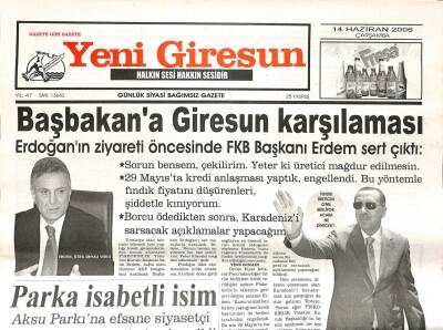 Yeni Giresun Gazetesi 14 Haziran 2006 - Başbakana Giresun Karşılaması GZ108664 - 1