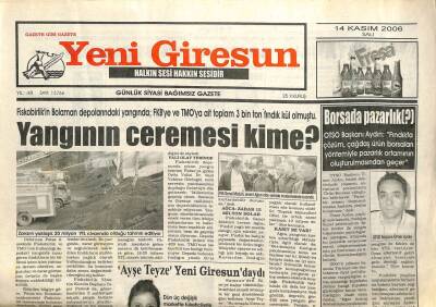 Yeni Giresun Gazetesi 14 Kasım 2006 - Borsada Pazarlık GZ101844 - 1