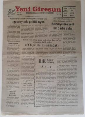 Yeni Giresun Gazetesi 14 Mayıs 1990 - Belediyelere Yeni Bir Darbe Daha GZ31142 - 1