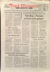 Yeni Giresun Gazetesi 14 Ocak 1993 - Bulancakspor Sahaya İndi - Özdemir Hastanenin Yerini Savundu GZ2959 - Gökçekoleksiyon